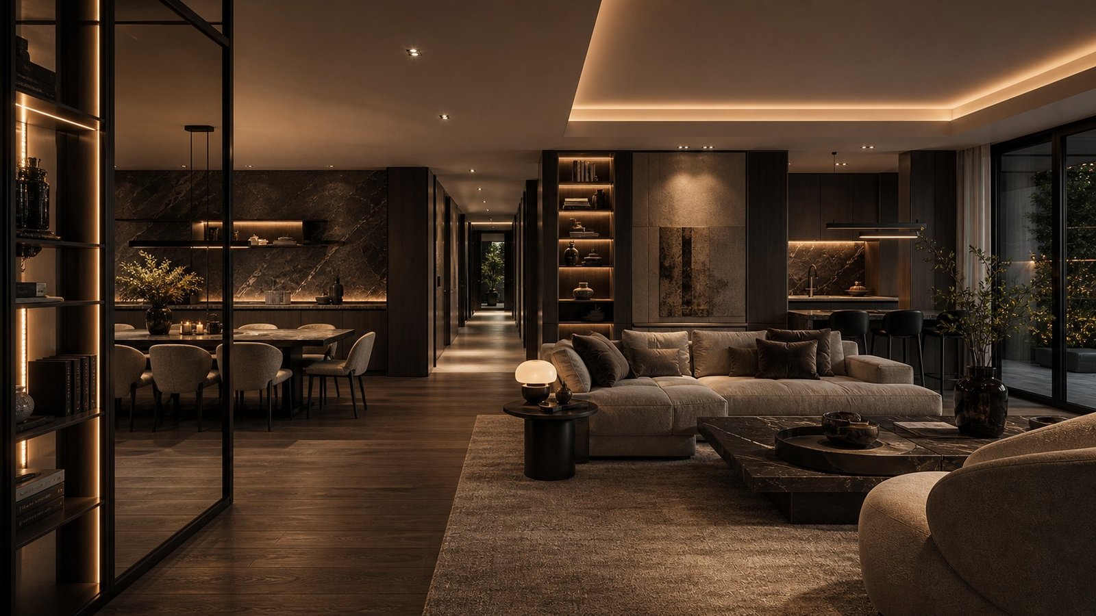 Open-plan spatial layout concept